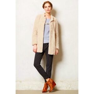 ANTHRO ELEVENSES Lumi Sherpa Coat Ivory 12